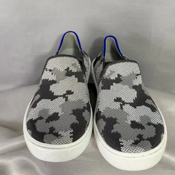 Rothy’s Kids 13 Sneakers Loafers Gray Camo Slip On Shoes Comfort Washable Soft - Picture 4 of 10